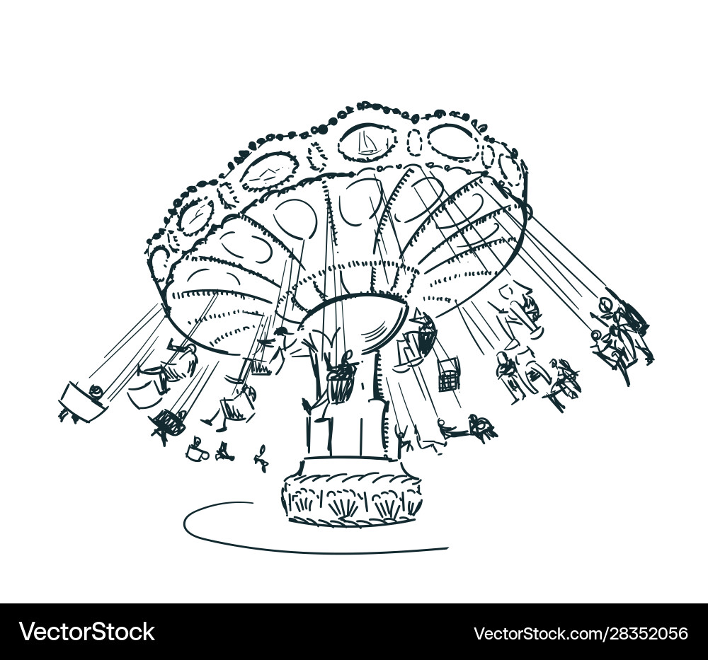 Carousel sketch clip art isolated Carousel sketch clip art isolated vector image