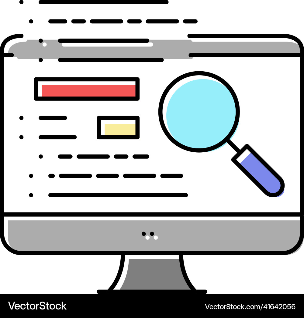 Data checking color icon Vector Image