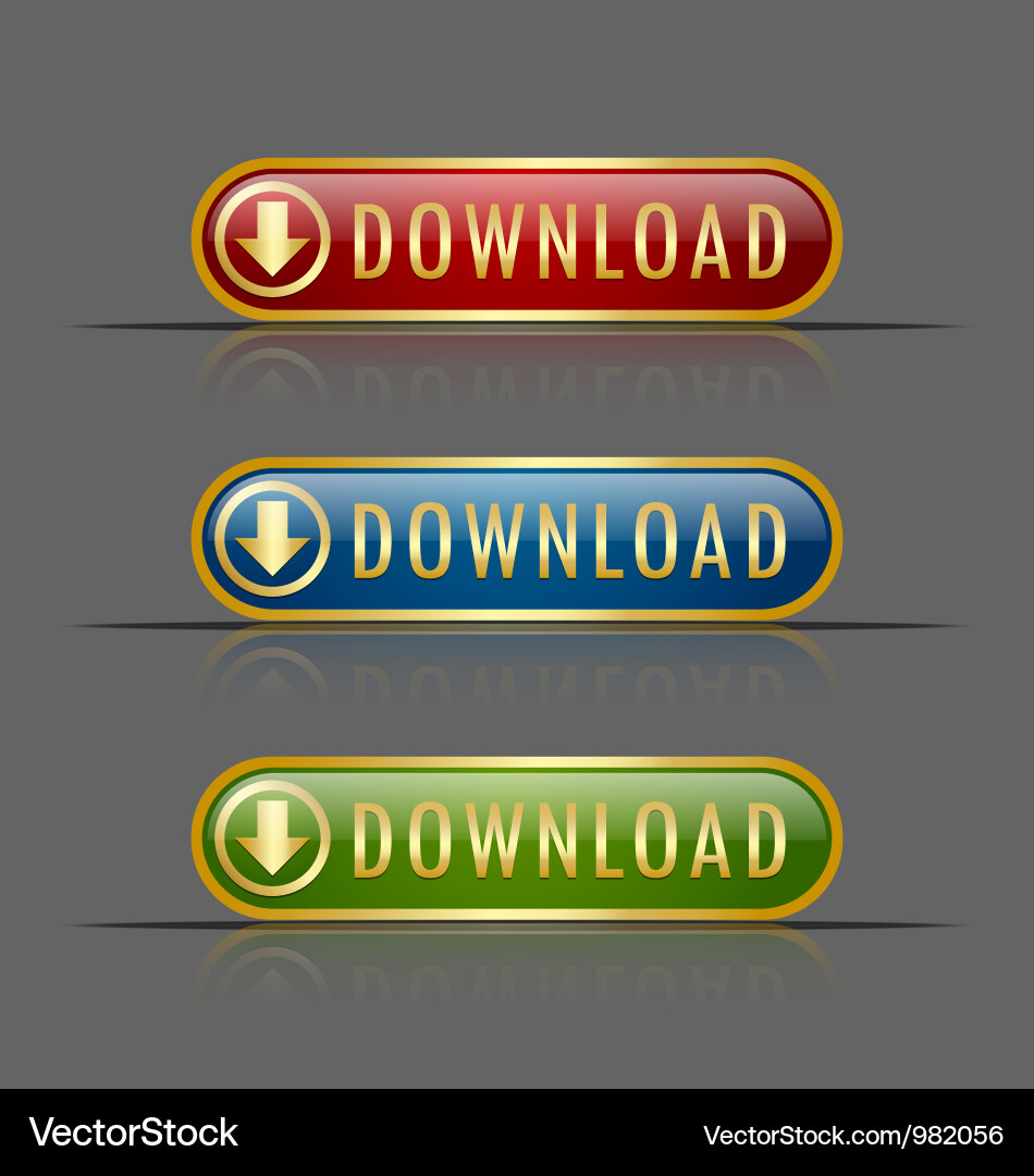 Download Buttons - Golden Set Vector Image
