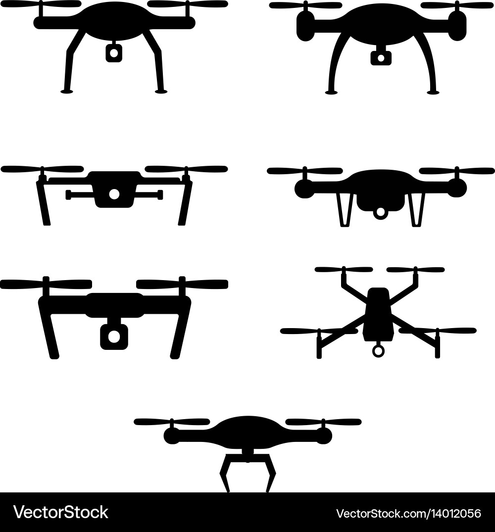 Drone Icon Set Vector Image