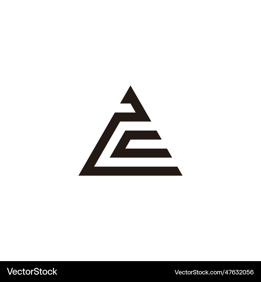 Geometric C Shape with Triangle vector image