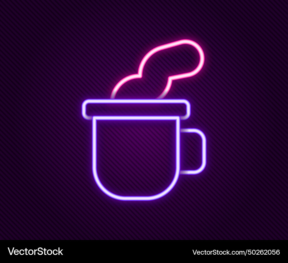Glowing neon line cup of tea icon isolated Glowing neon line cup of tea icon isolated vector image