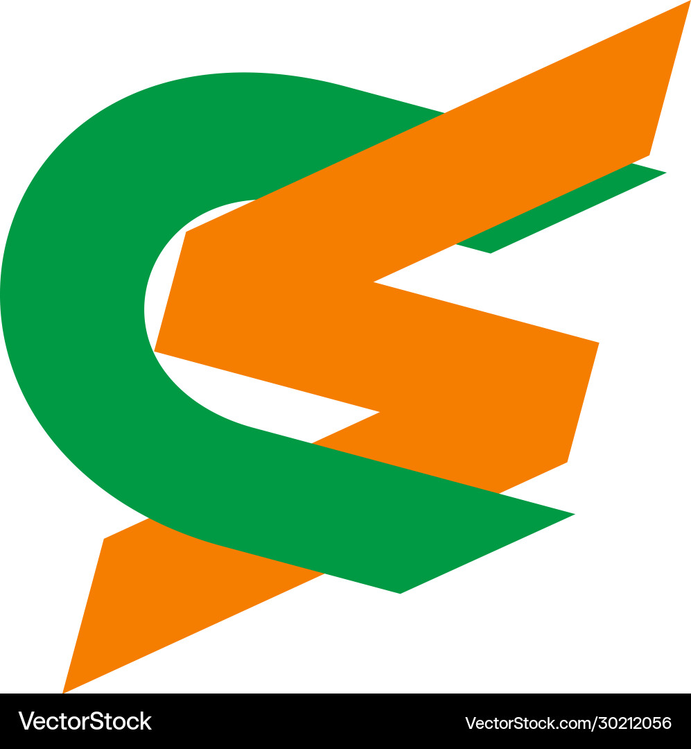Letter cs linked colorful overlapping logo vector image