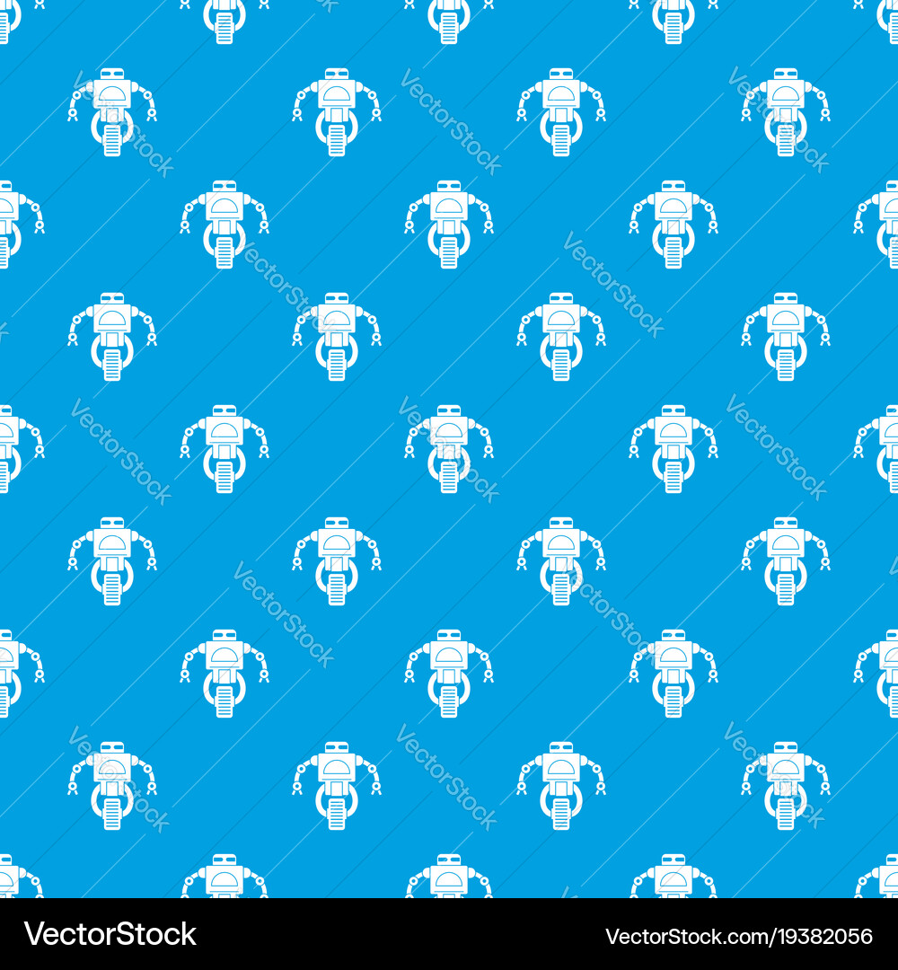 Machine robot pattern seamless blue vector image