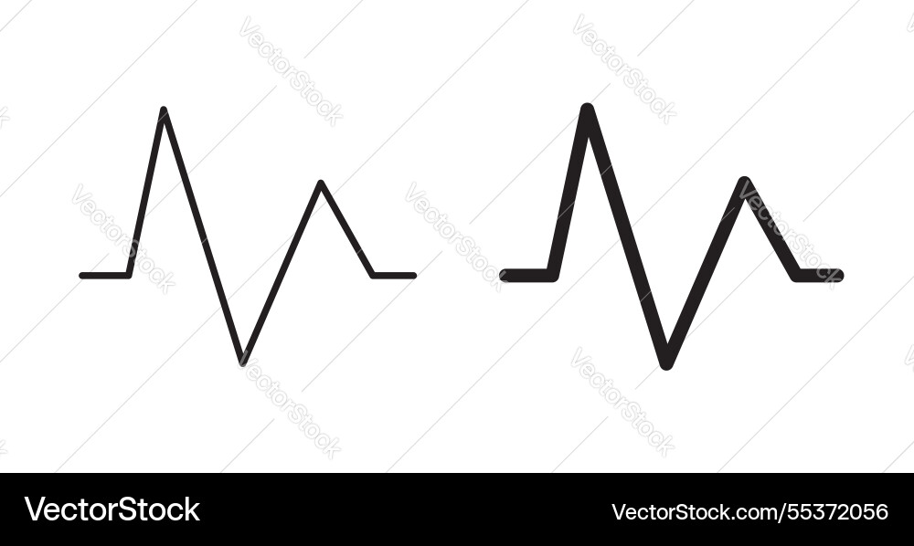 Pulse icon set in thin line for web Vector Image