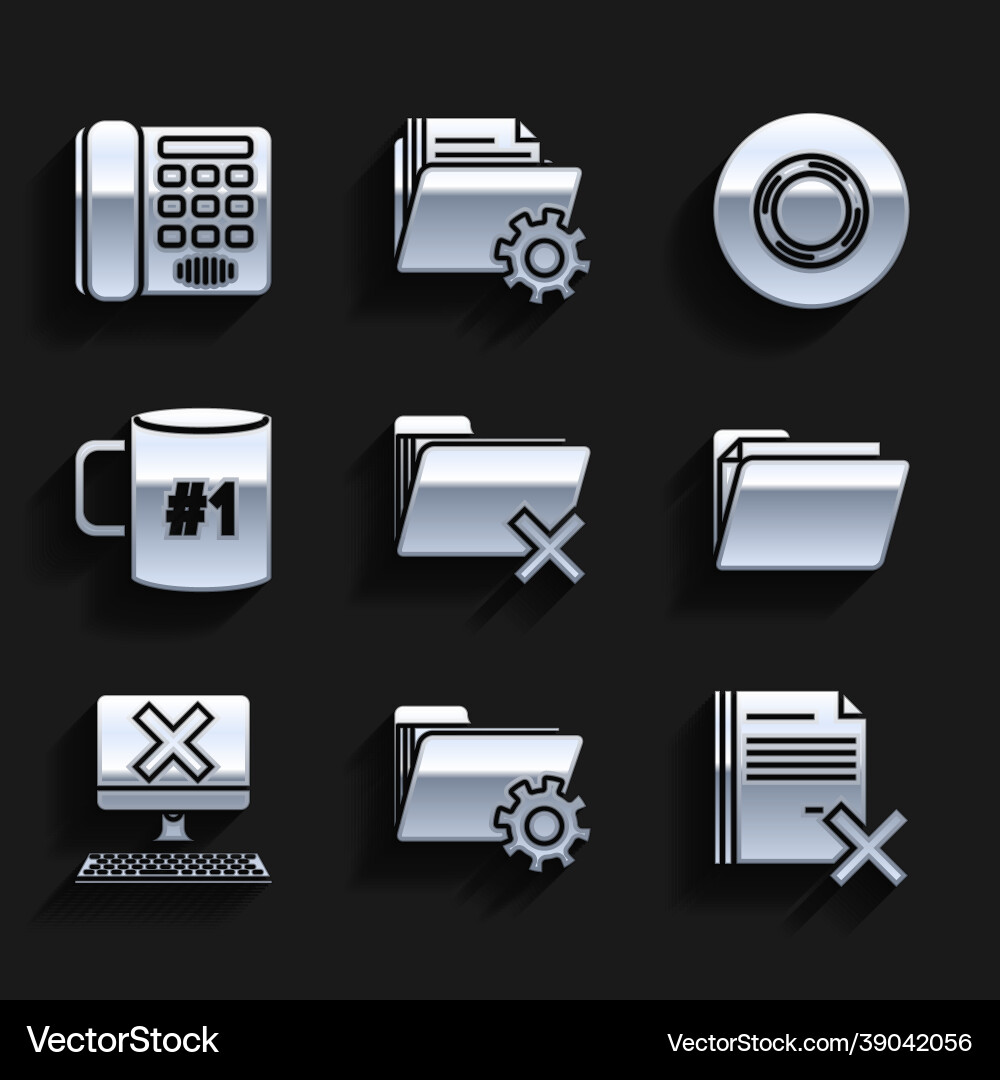 Set delete folder settings with gears Set delete folder settings with gears vector image
