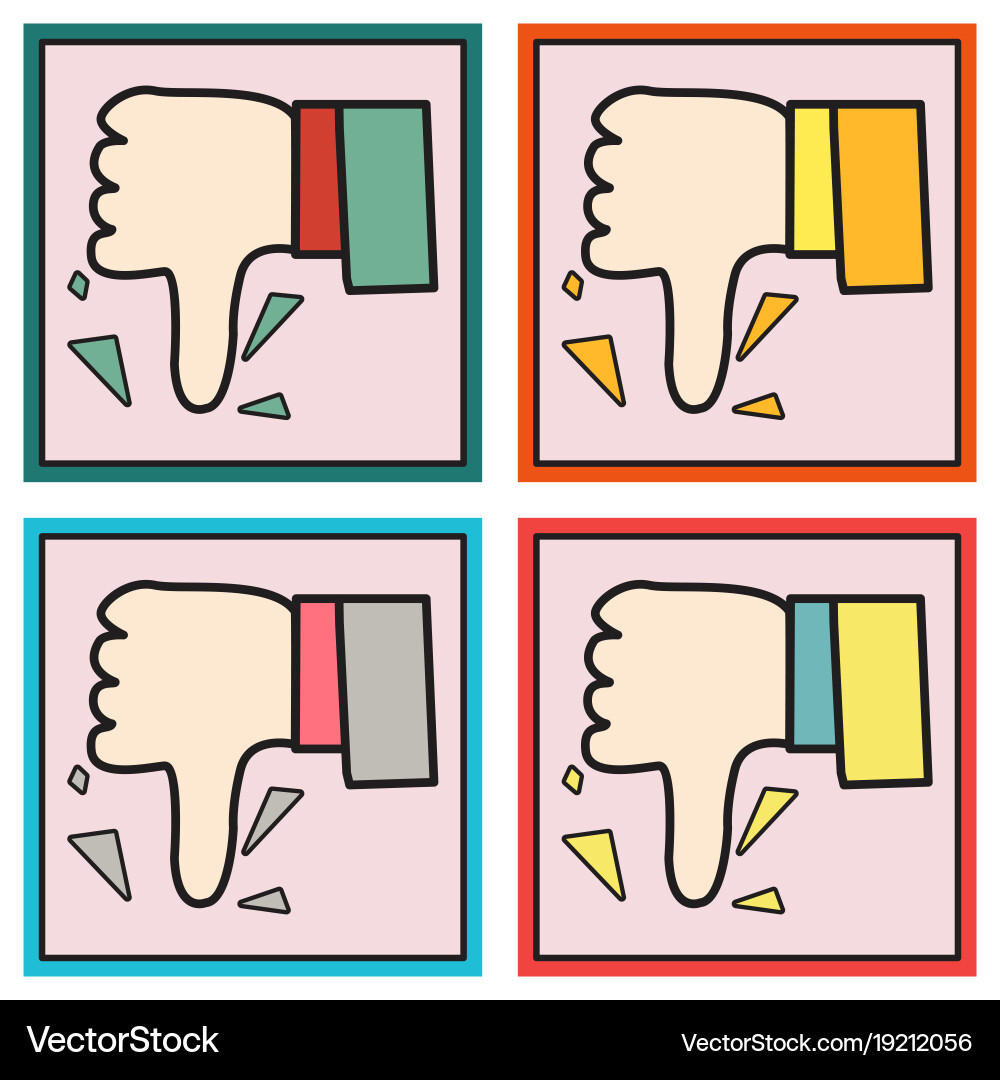 Set unlike icon flat web pointer in eps 10 vector image