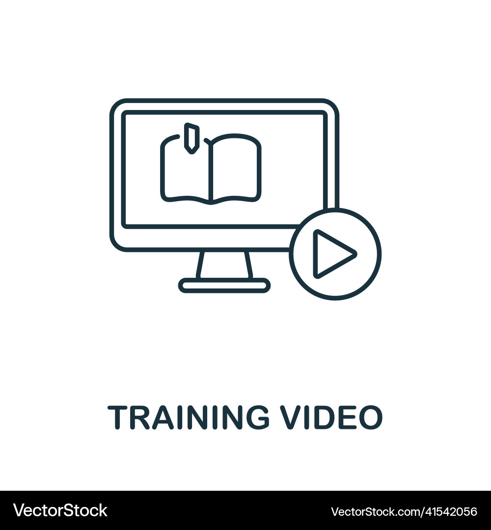 Training video icon line element from Training video icon line element from vector image