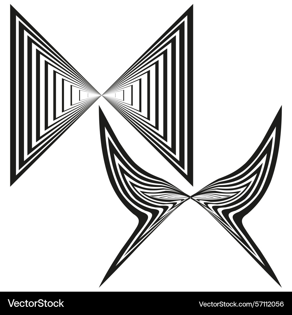Triangular line optical tunnel shape bold Triangular line optical tunnel shape bold vector image
