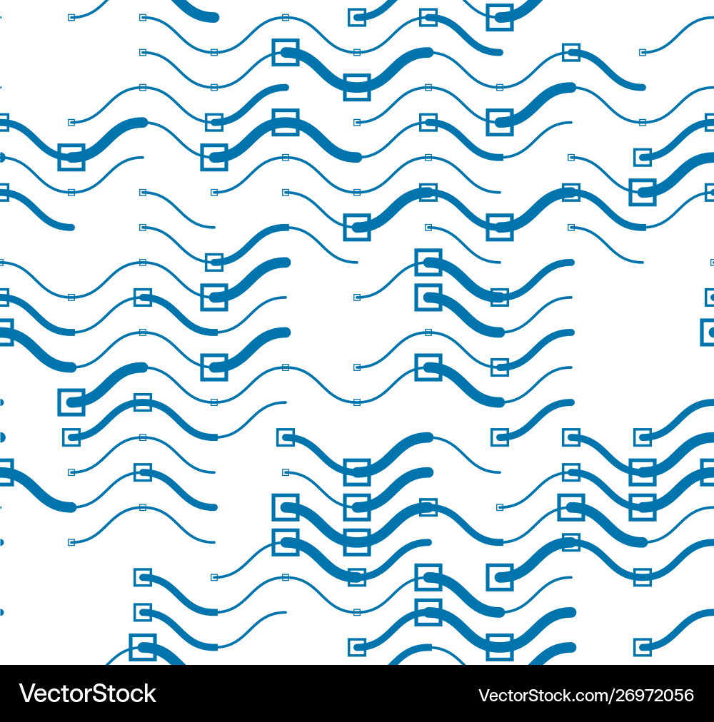 Wavy technical lines seamless pattern abstract Wavy technical lines seamless pattern abstract Vector Image