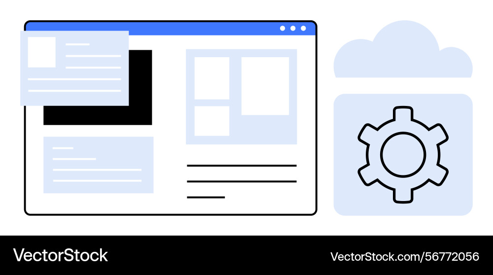 Web interface with document management and cloud Web interface with document management and cloud vector image