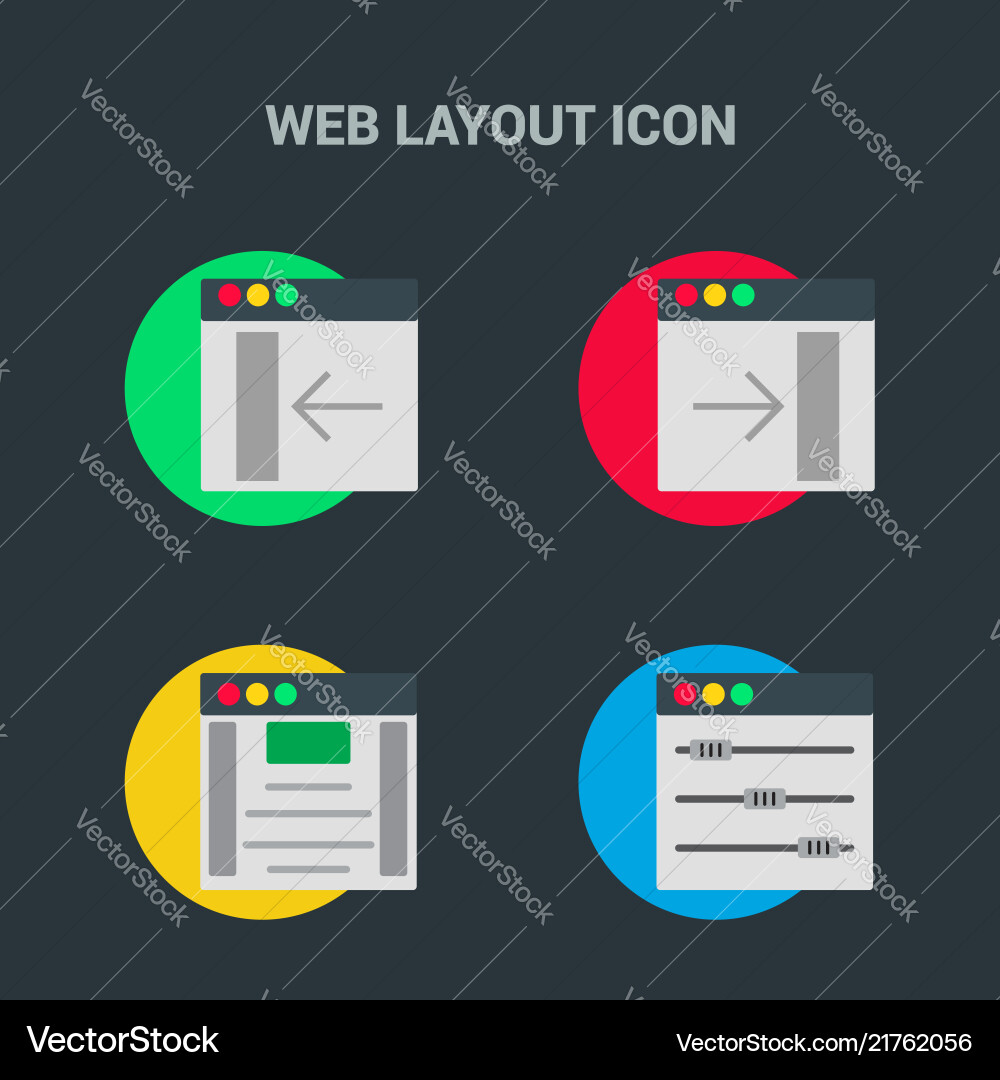 Web layout icon with creative design vector image