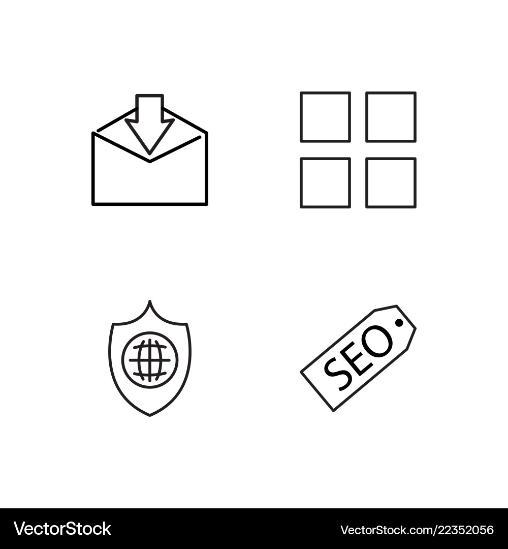 Web simple outlined icons set Web simple outlined icons set vector image
