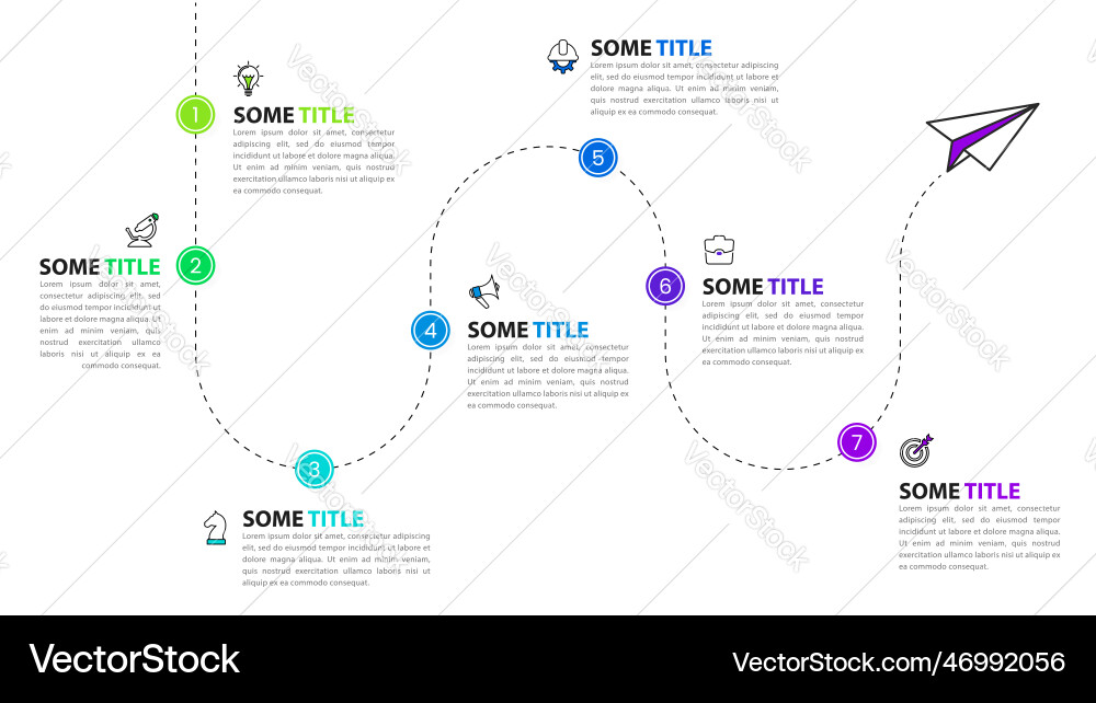 Workflow Infographic Template with Plane vector image