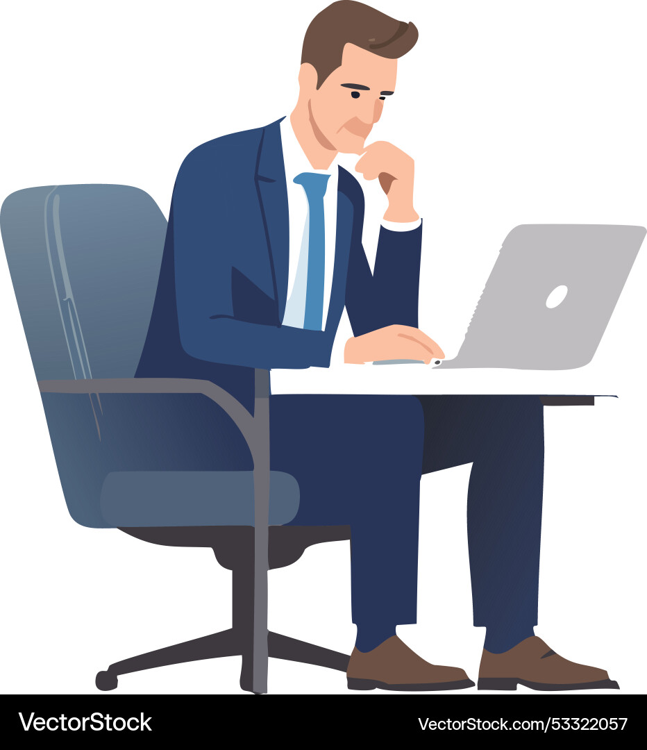 A person in front of computer A person in front of computer Vector Image