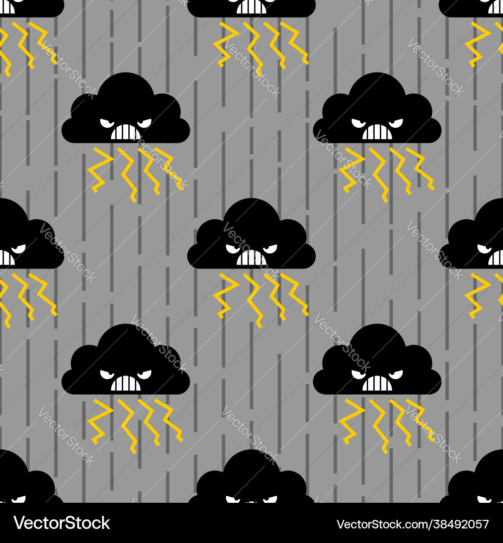 Angry cloud pattern seamless thunder Angry cloud pattern seamless thunder vector image