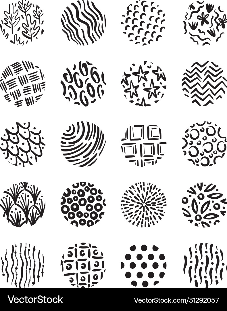 Bundle organic patterns set Vector Image