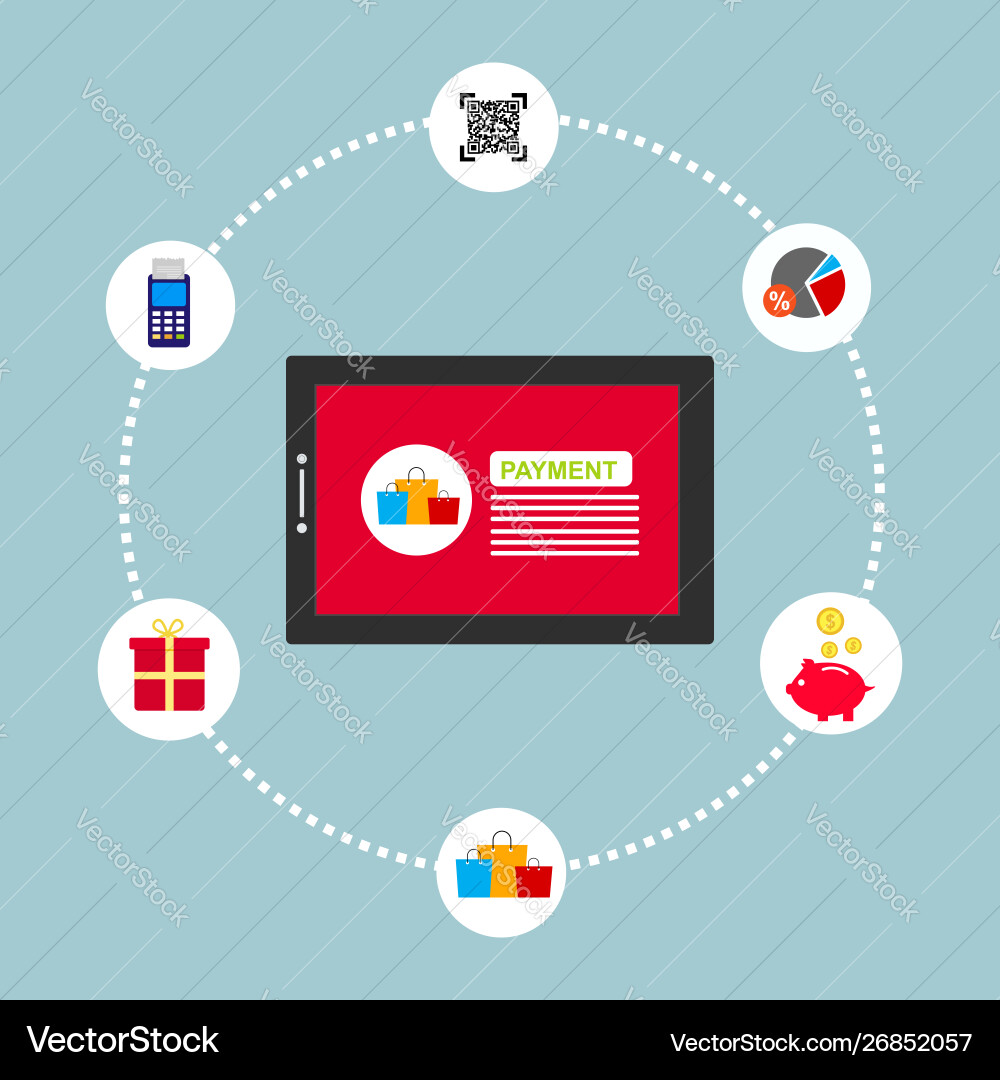 Concept online and mobile payments for web page Concept online and mobile payments for web page vector image