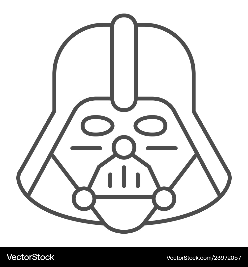 Darth Vader Thin Line Icon vector image