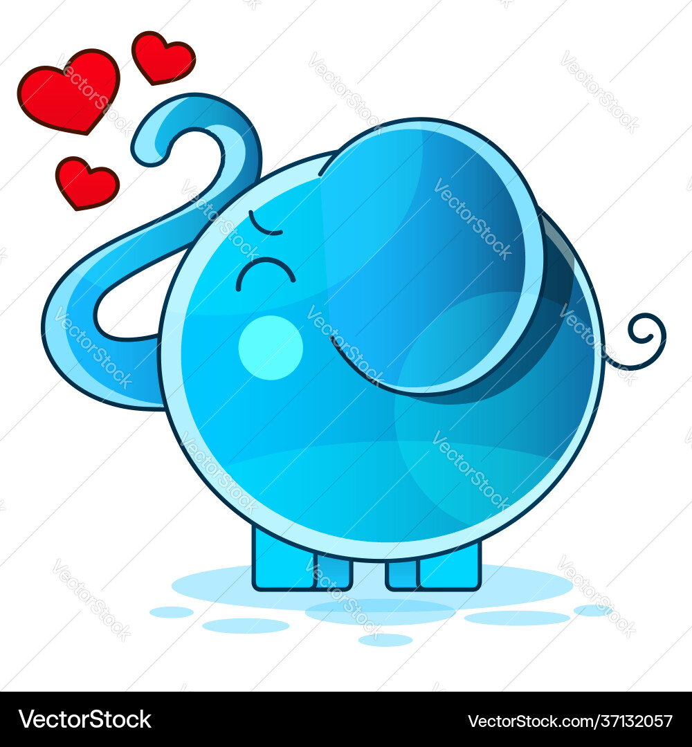 Elephant large cartoon mammal isolated on white Elephant large cartoon mammal isolated on white vector image