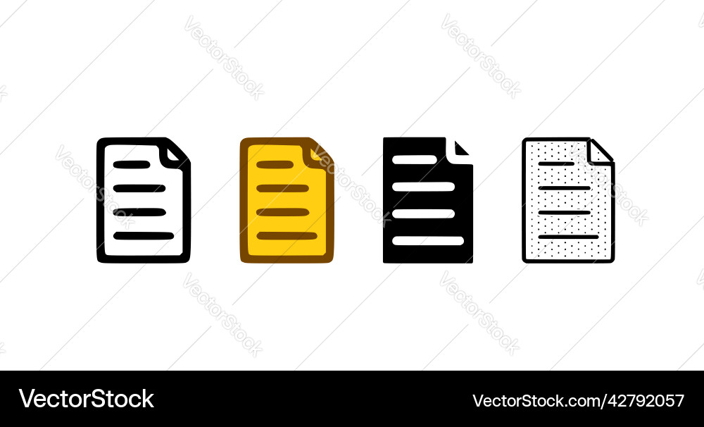 File icon set in different styles document symbol vector image