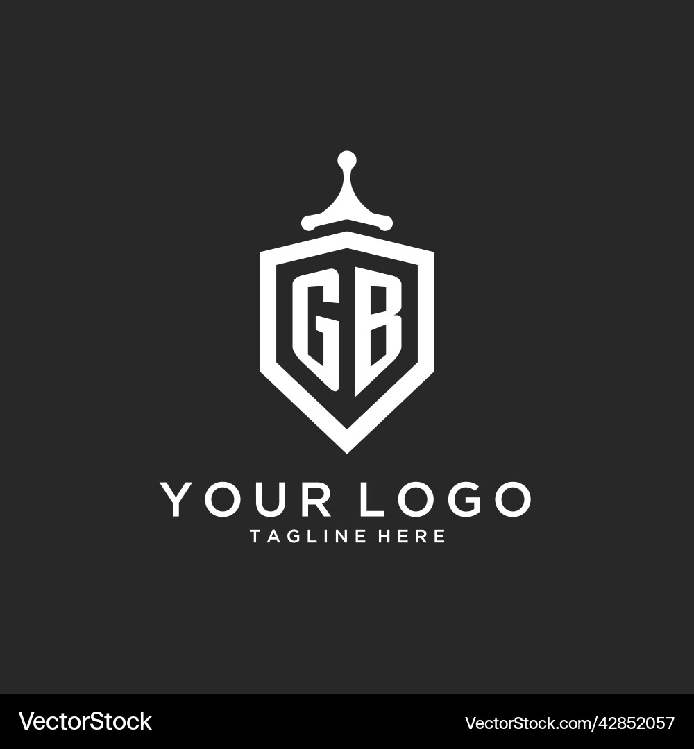 Gb monogram logo initial with shield guard shape Gb monogram logo initial with shield guard shape Vector Image