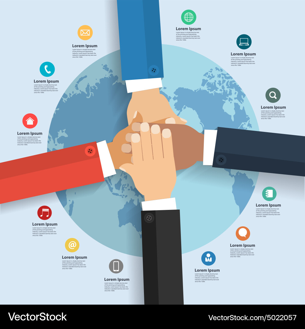 Global Team Unity Vector Image