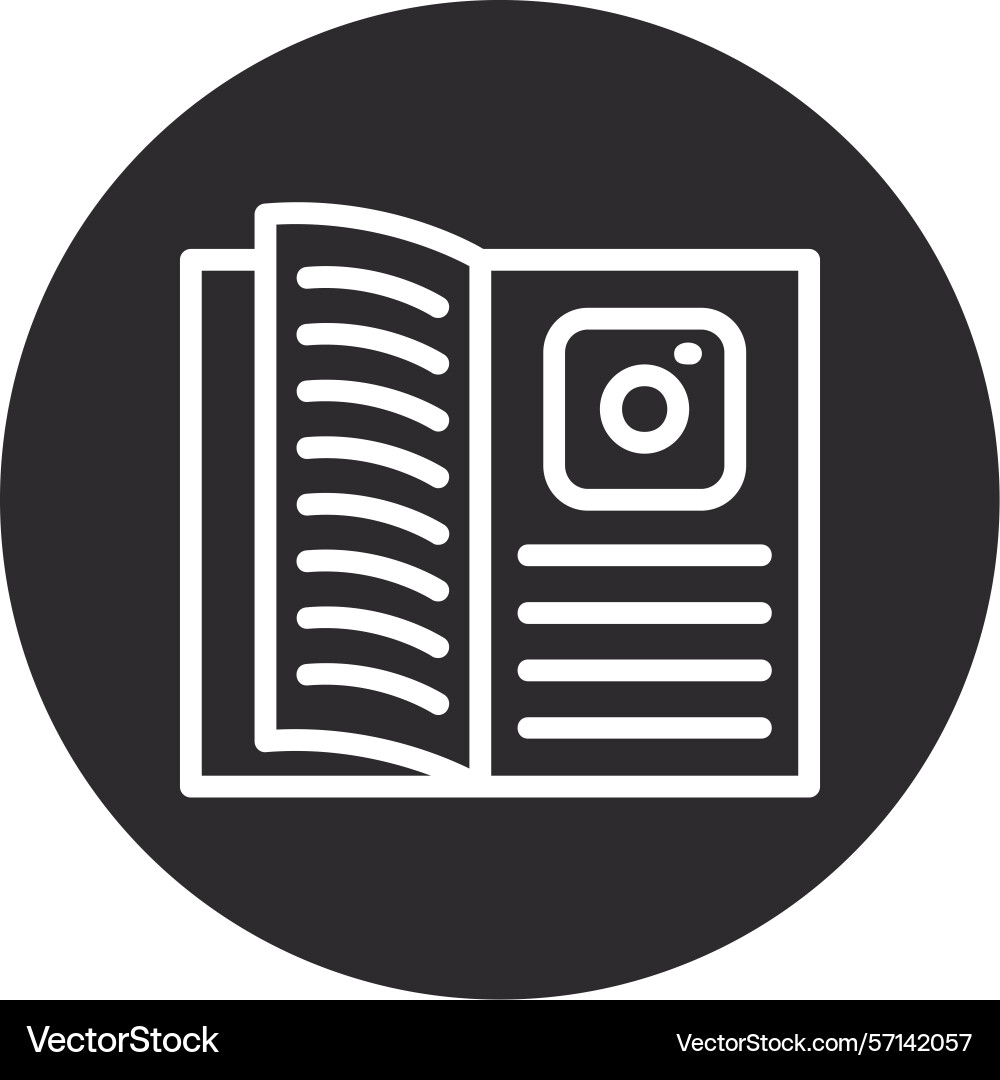 Insta learn inverted circle black Vector Image