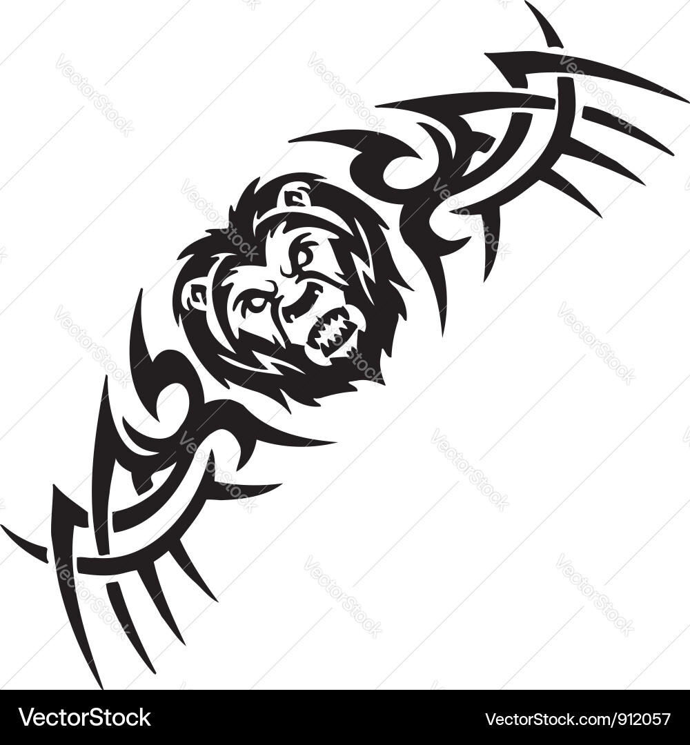 Lion Tribal Symmetry vector image