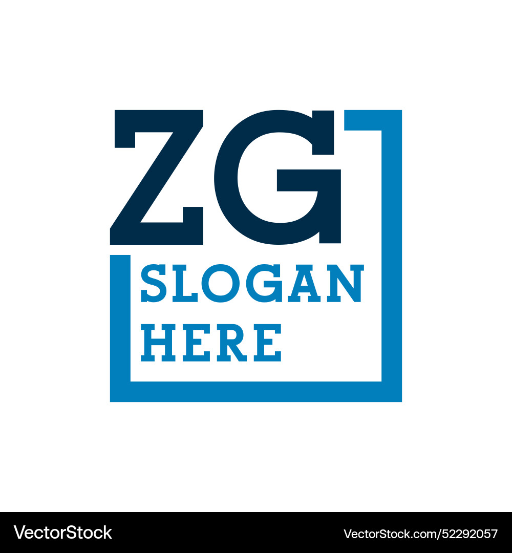 Minimal initials logo letters z and g zg initial Vector Image