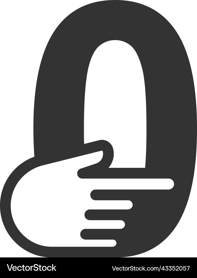 Number combined with a hand cursor icon Number combined with a hand cursor icon vector image