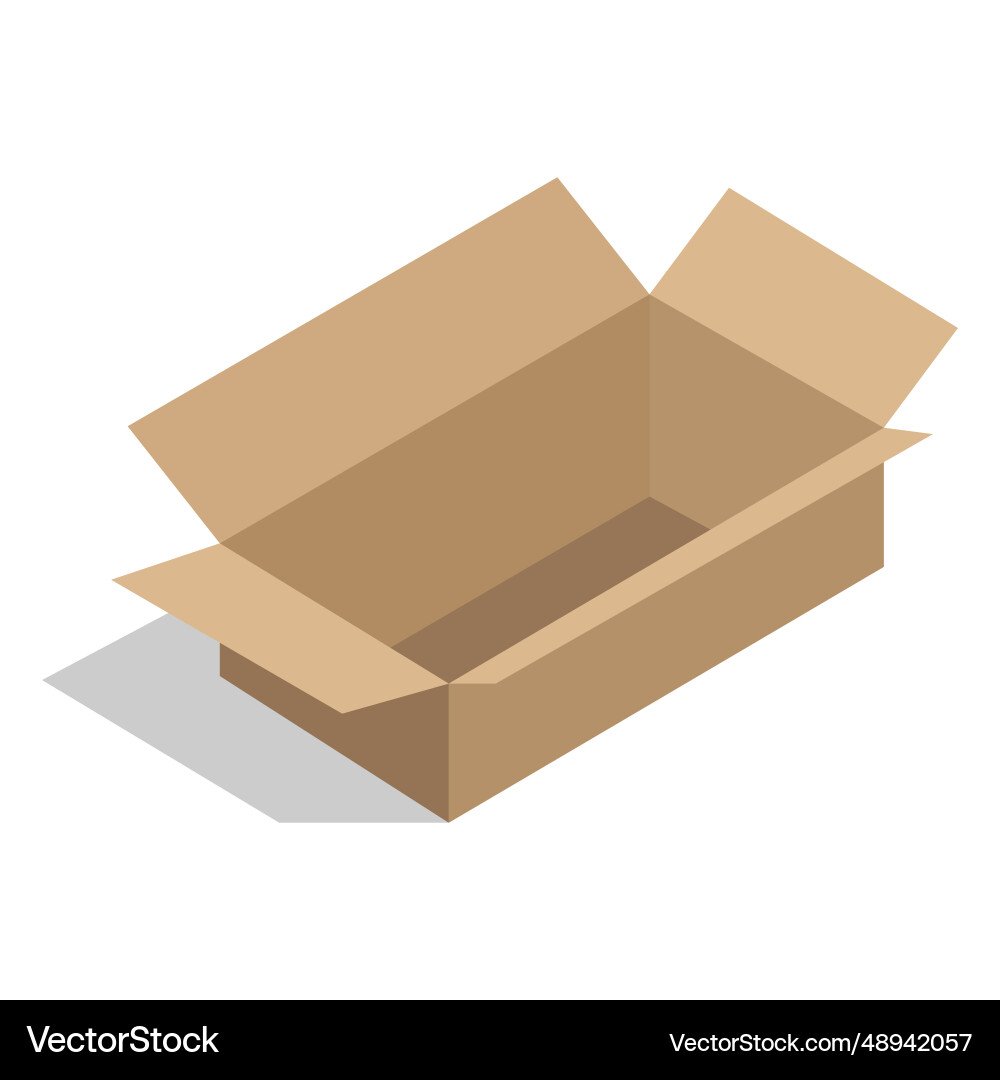 Open rectangular cardboard box Open rectangular cardboard box vector image