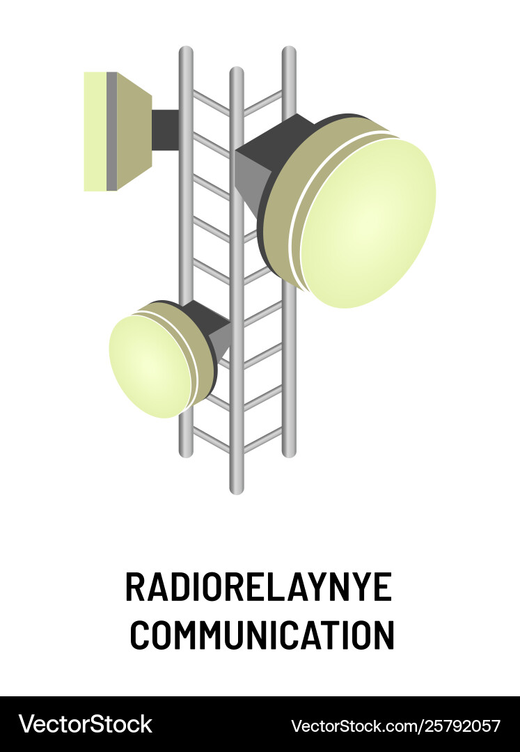 Radio-relay communication isolated object signal Radio-relay communication isolated object signal vector image