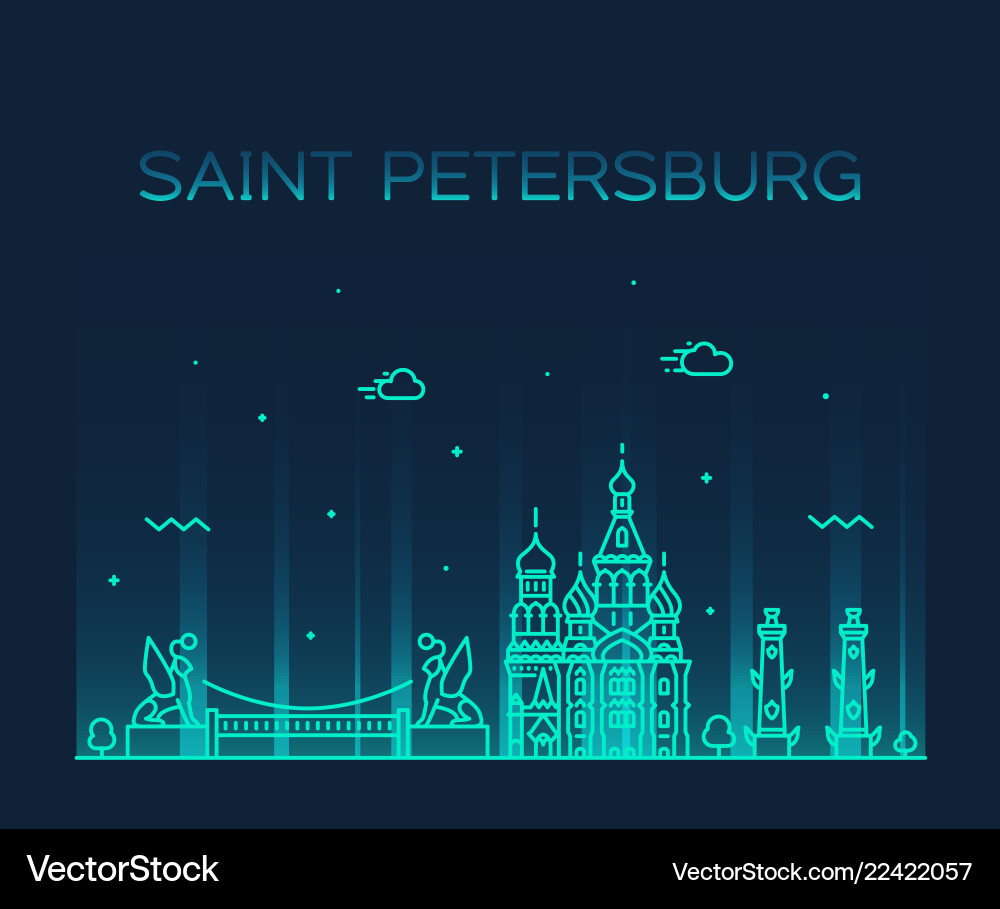 Saint petersburg skyline russland lineare Stadt Saint petersburg skyline russland lineare Stadt vektorbild