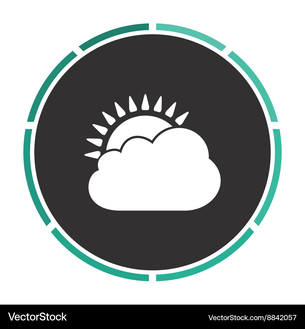 Sun and cloud computer symbol Sun and cloud computer symbol vector image