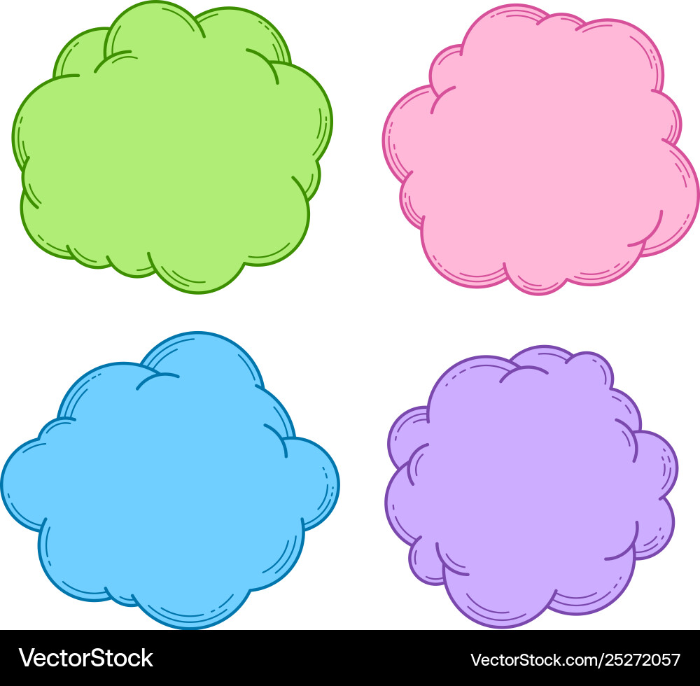 Text boxes collection set speech and thought Vector Image