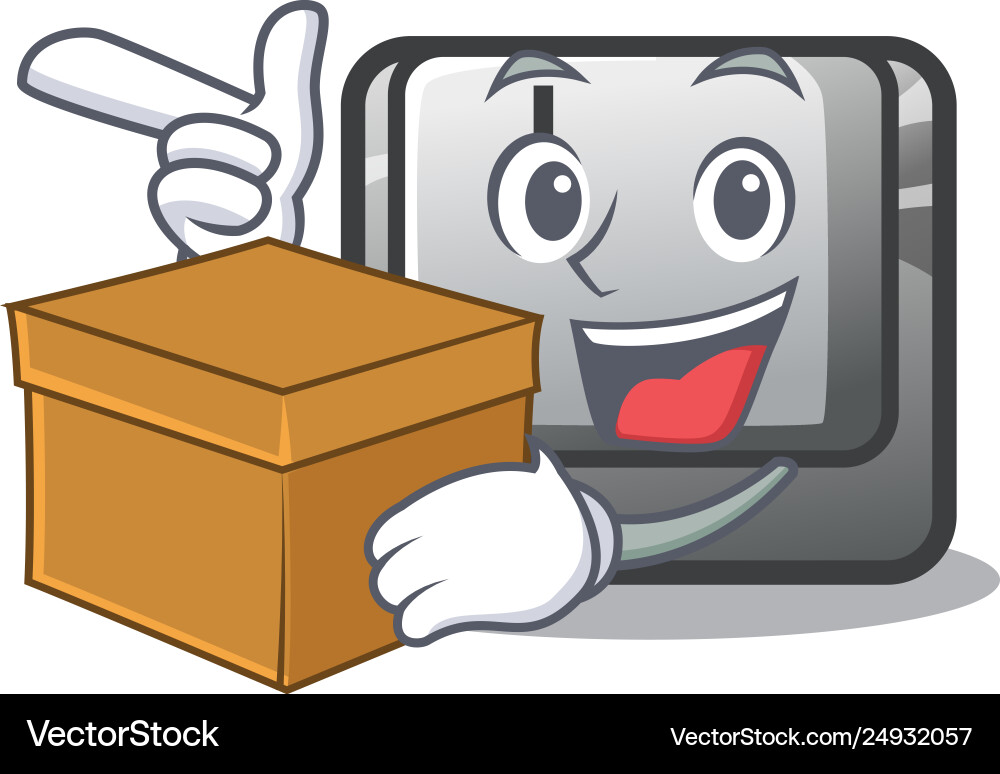 With box button i in character shape With box button i in character shape vector image