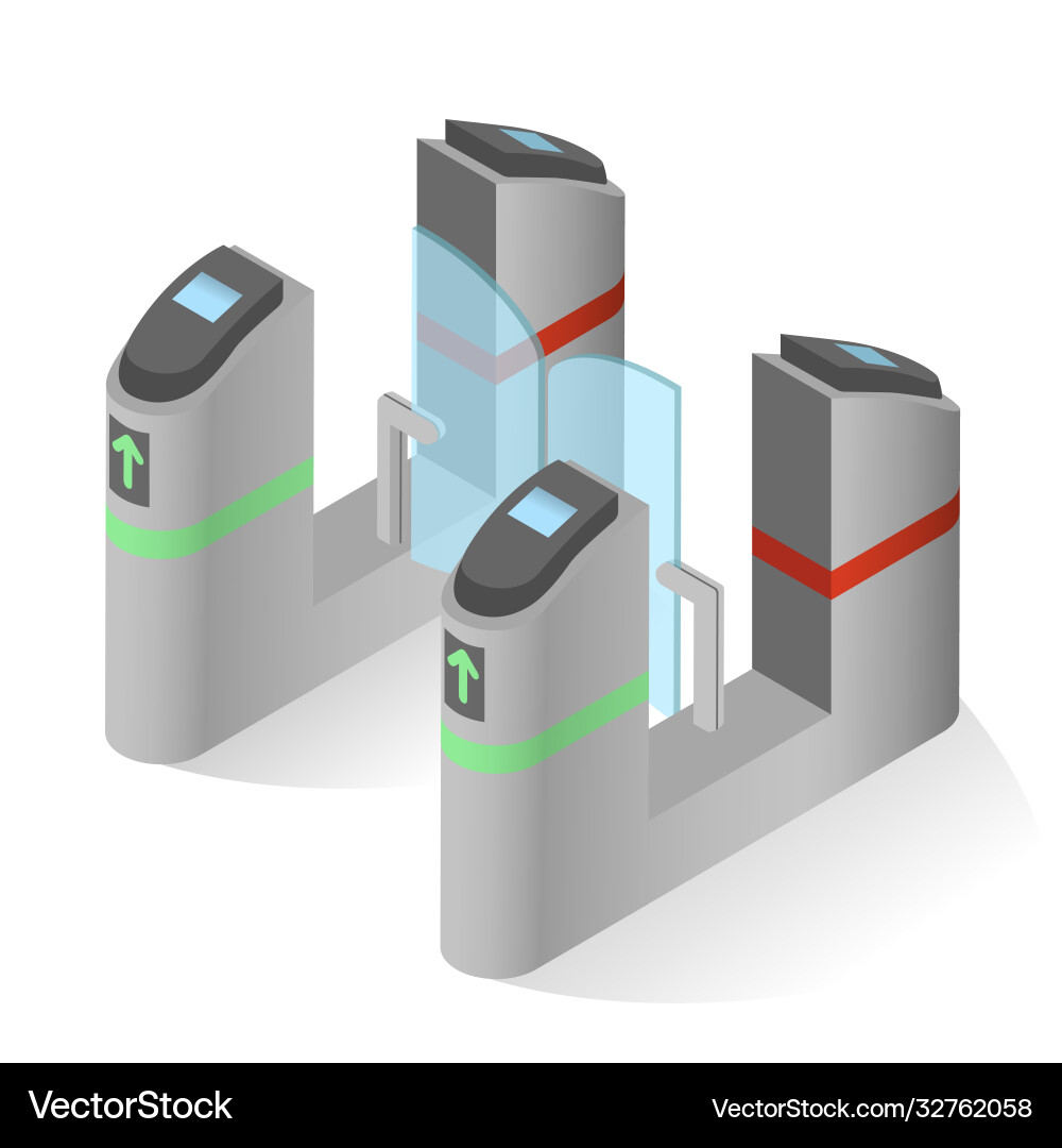 Automated Turnstile - One-Way Gate Vector Image