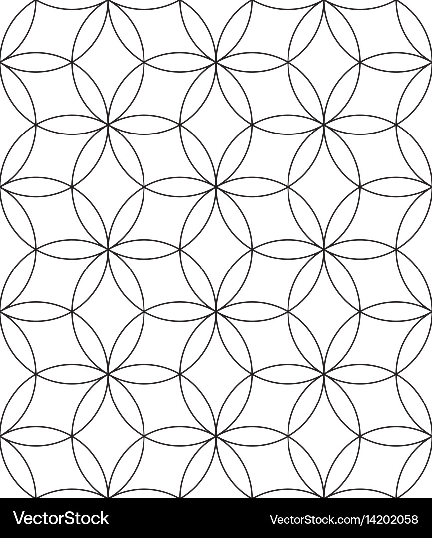 Black and White Circular Geometric Pattern Vector Image