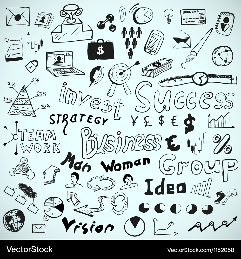 Business Doodles - Strategy & Growth Vector Image