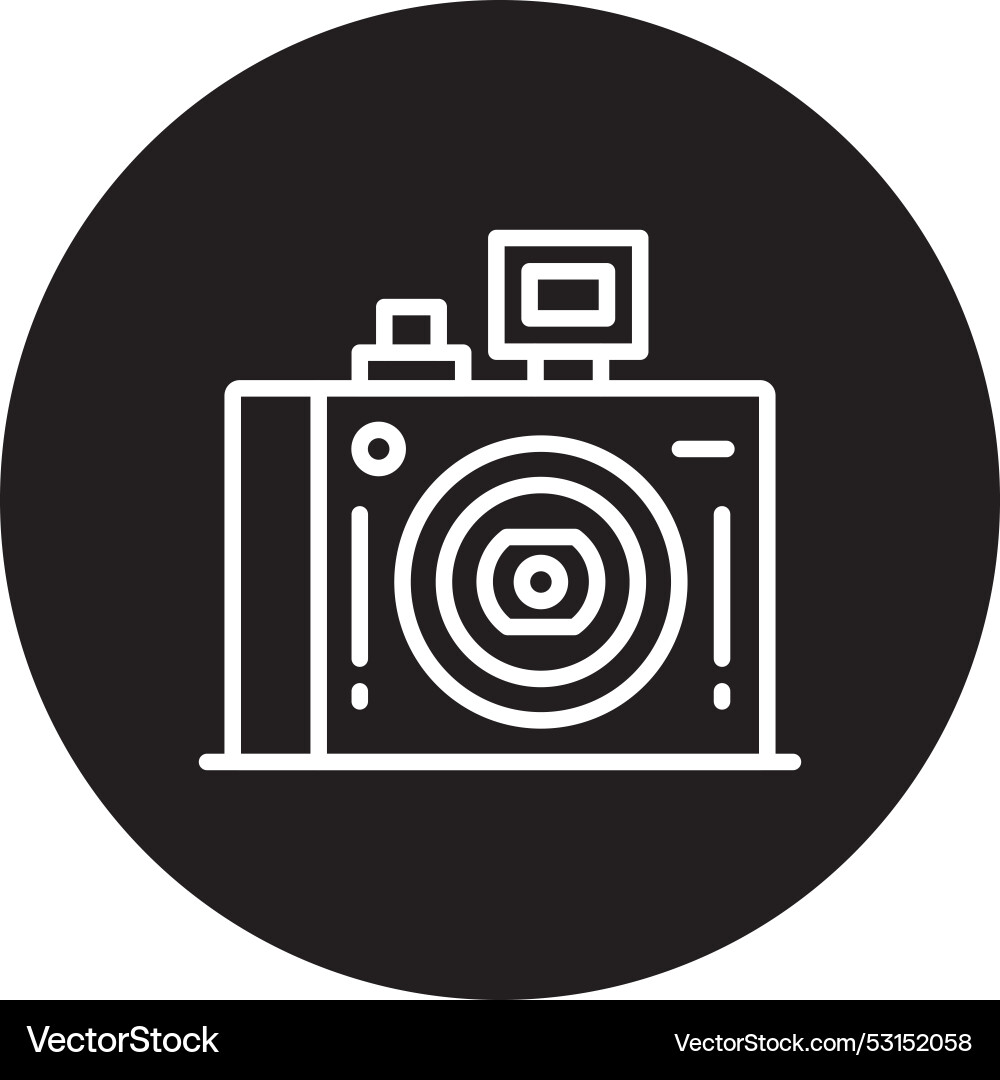 Compact camera line inverted icon Vector Image