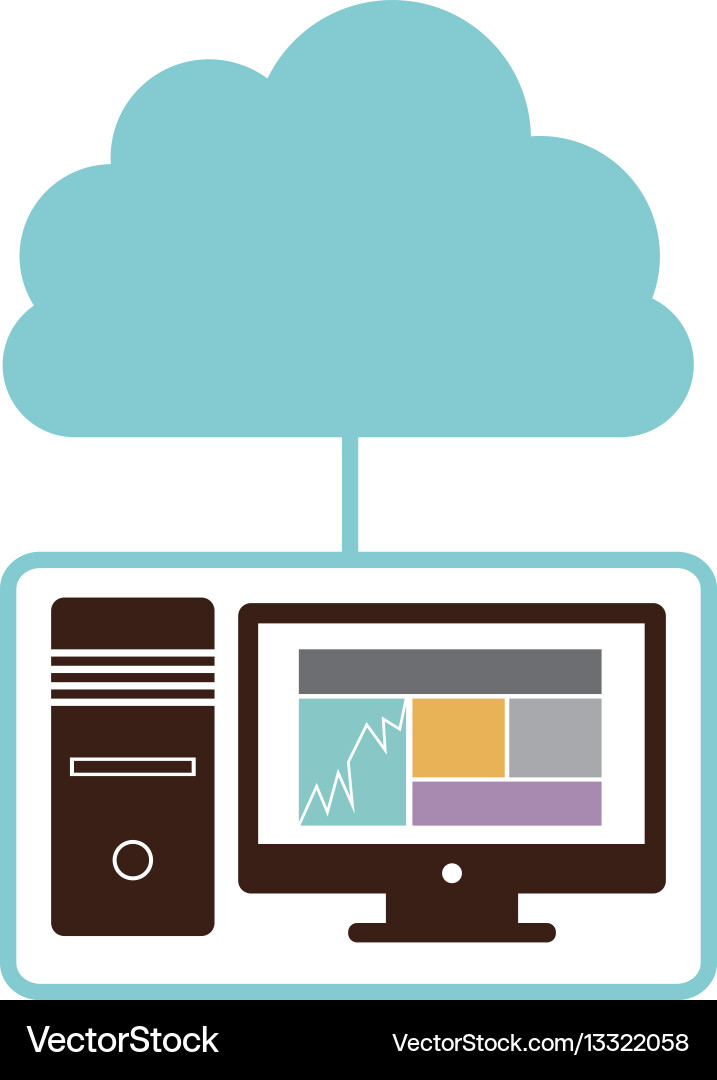 Computer database server icon stock vector image