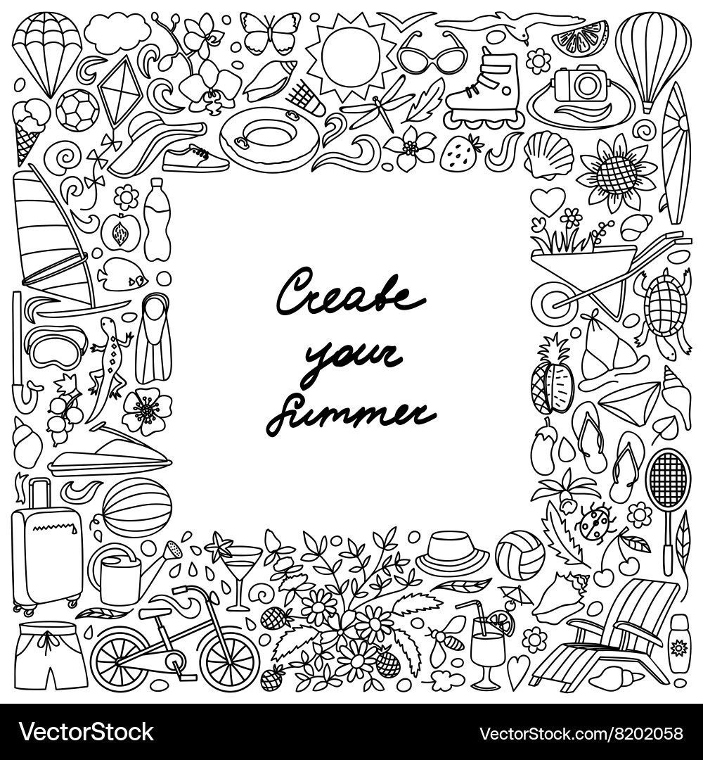 Create your summer frame vector image