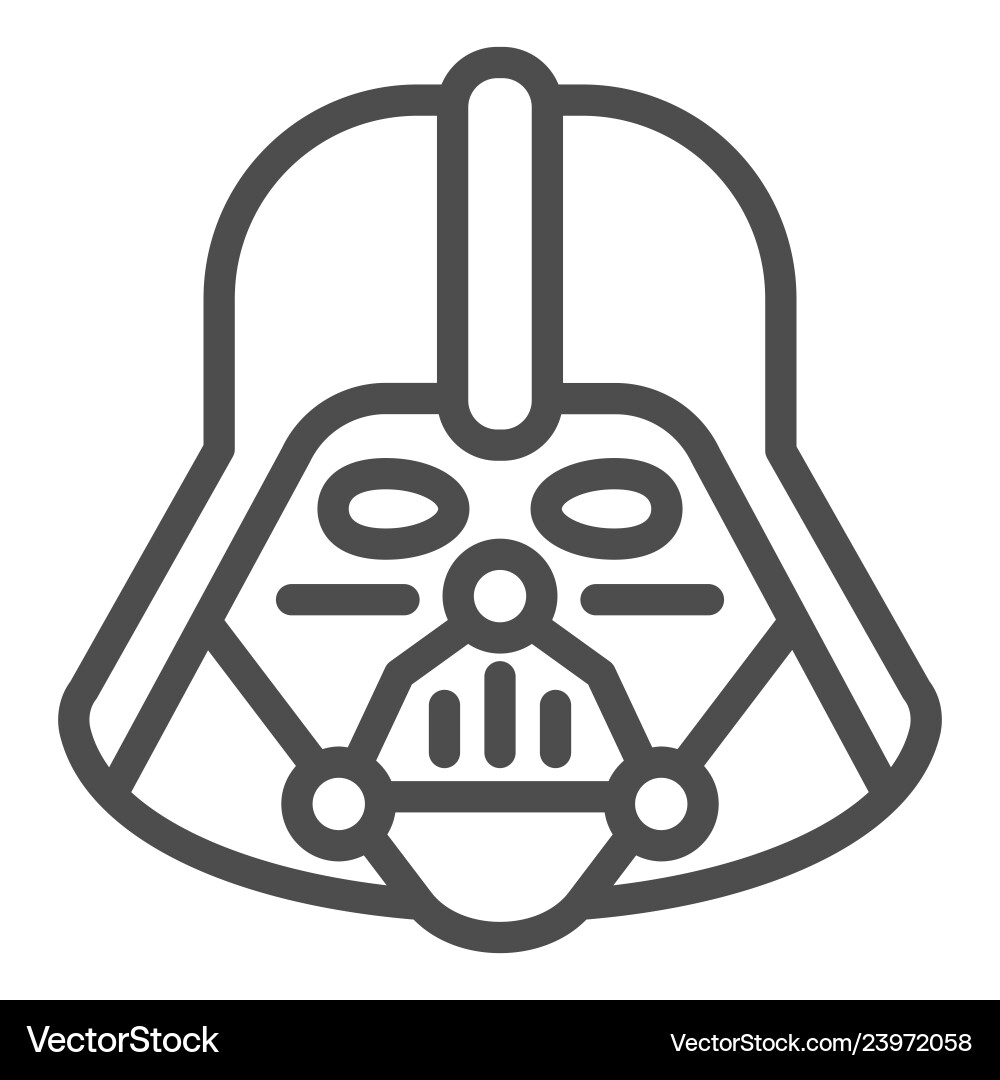 Darth Vader Line Art Icon vector image