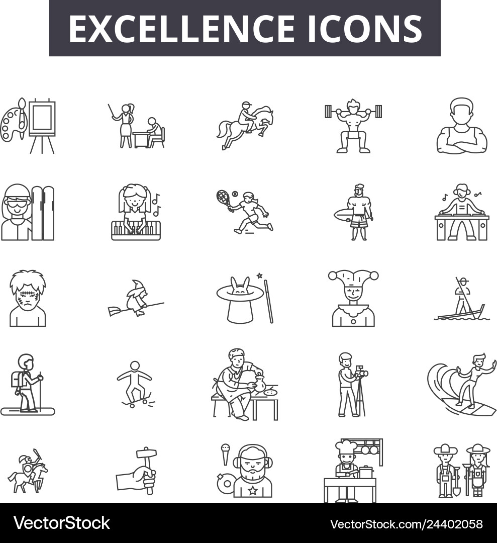 Excellence line icons for web and mobile design Excellence line icons for web and mobile design Vector Image