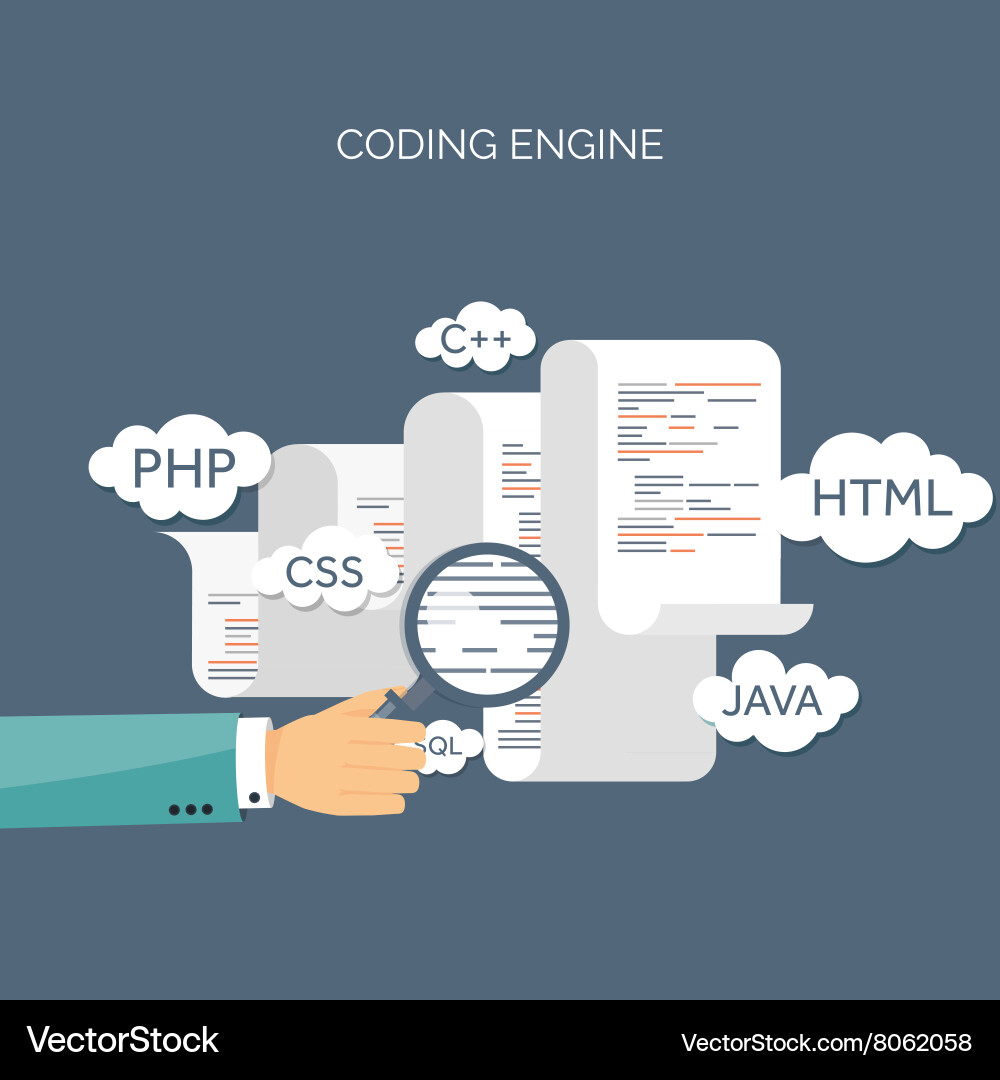 Flat background coding vector image