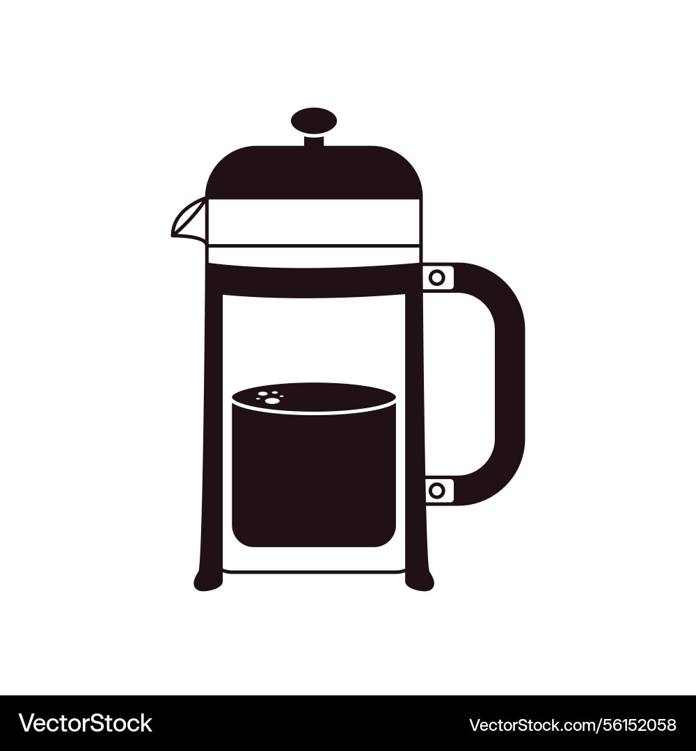 French press coffee pot maker with plunger French press coffee pot maker with plunger vector image