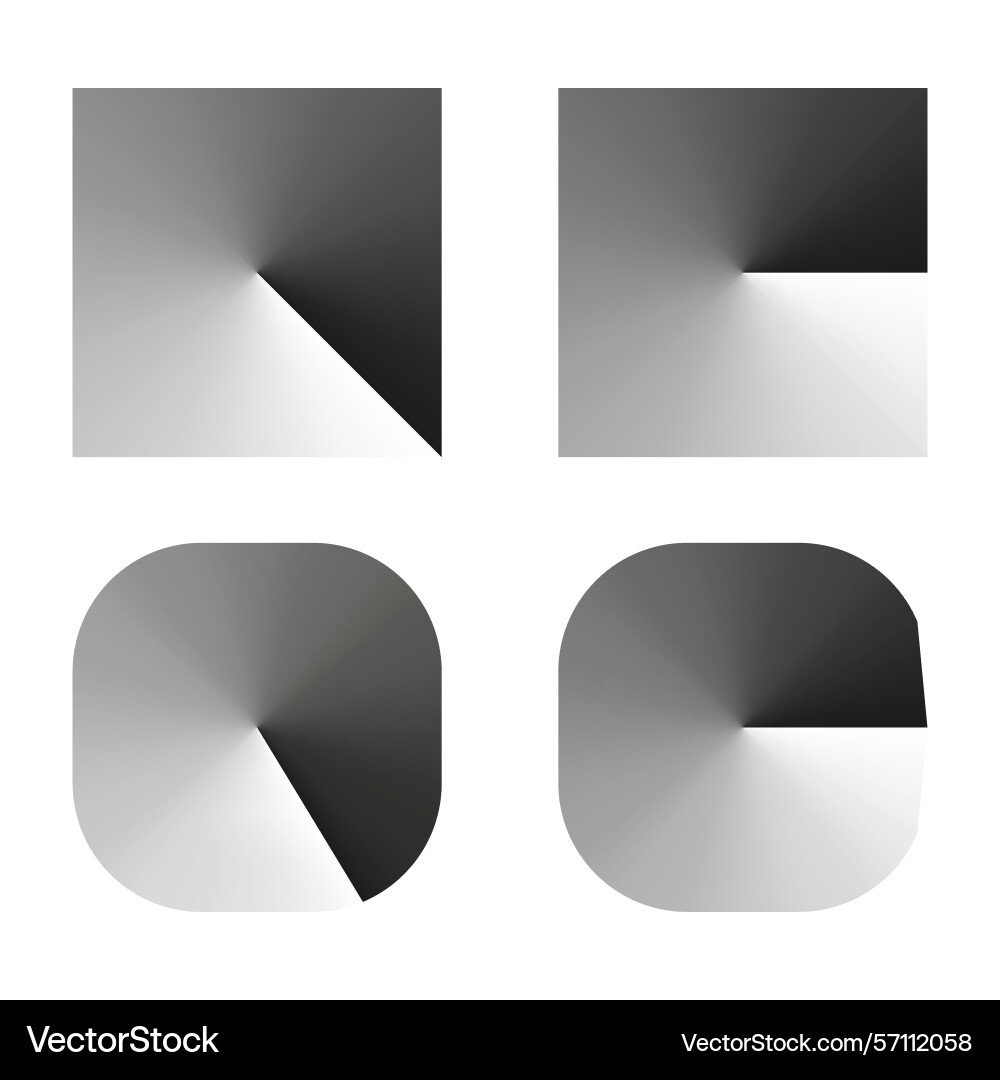 Gradient shape icon metallic square element Gradient shape icon metallic square element vector image