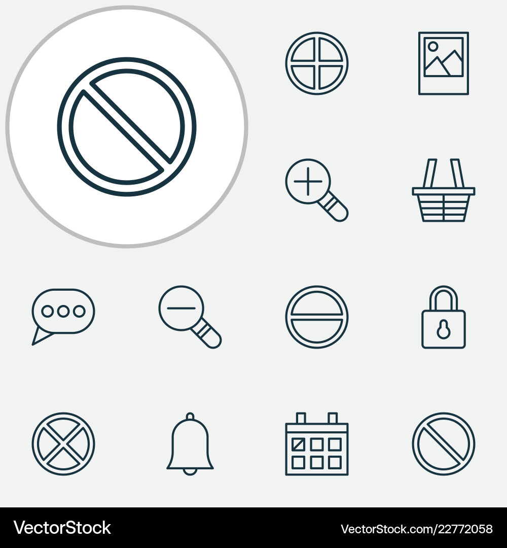 Internet icons set with messaging access denied Internet icons set with messaging access denied vector image