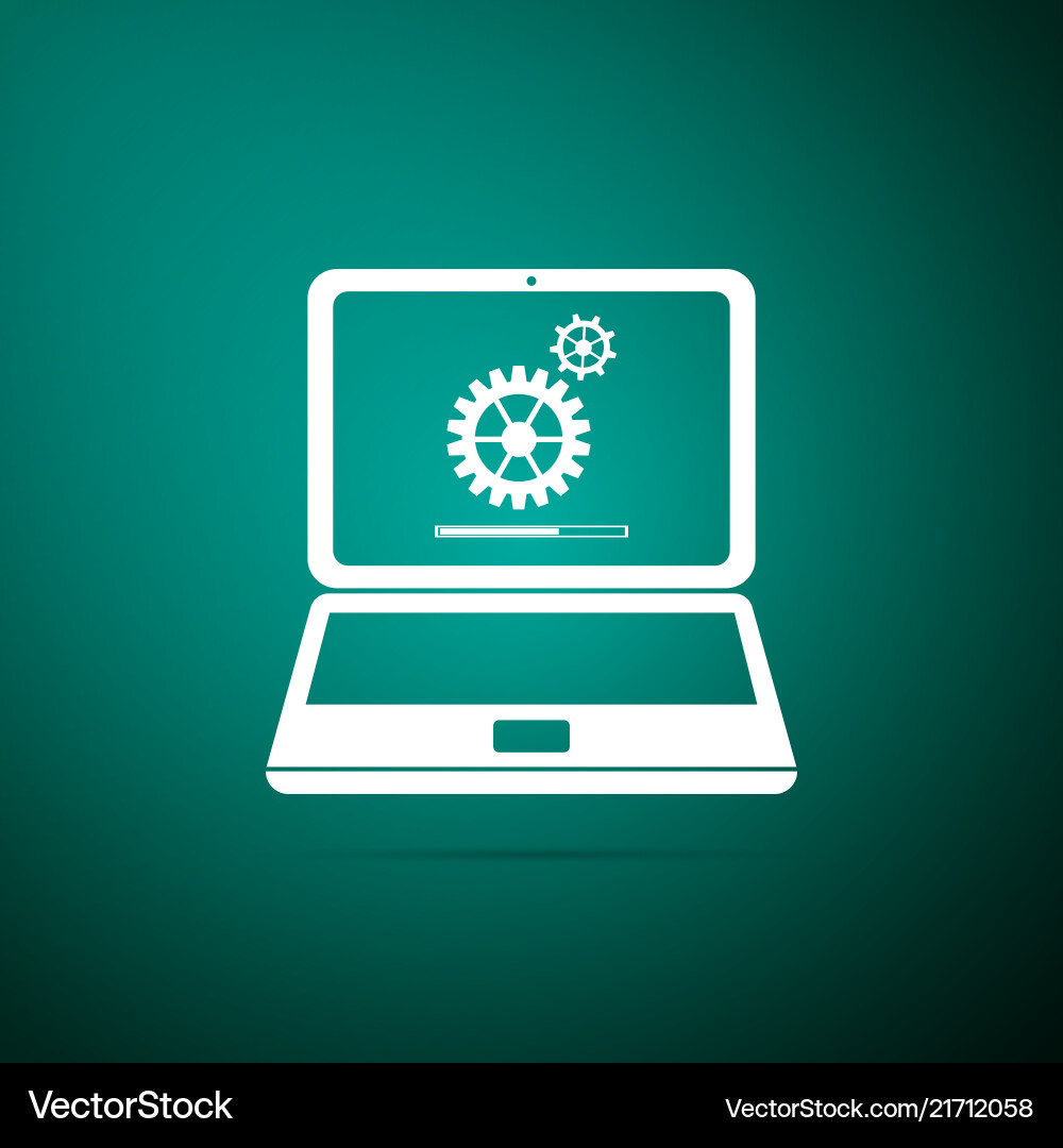 Laptop update process with loading bar Laptop update process with loading bar vector image